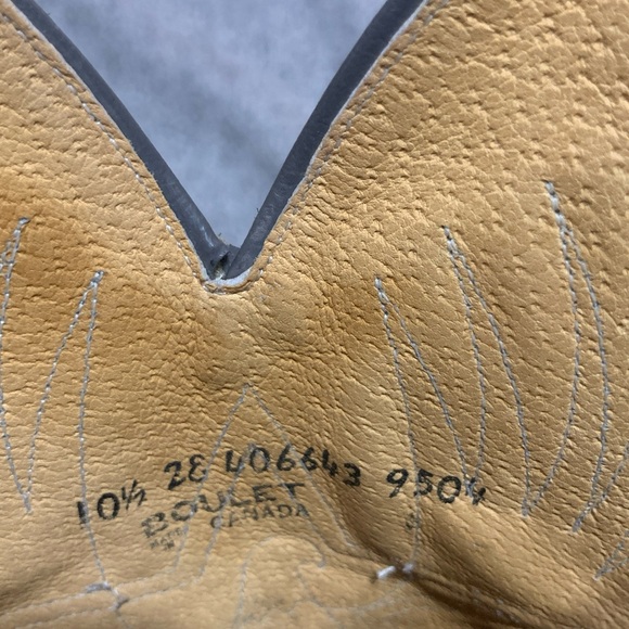 Boulet Cowboy Western Boots Men's Size 10 1/2  2E Black Eagle Leather Canada - Picture 11 of 16